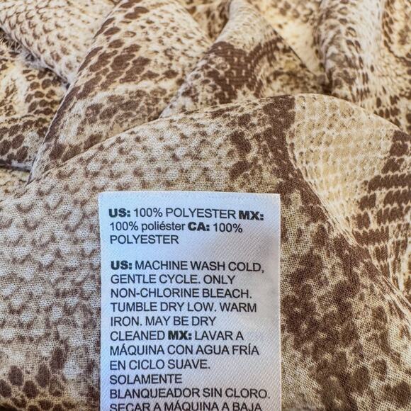 White House Black Market, Python Print Ruffled Hem Studded Dress, Women's Small - Picture 12 of 12